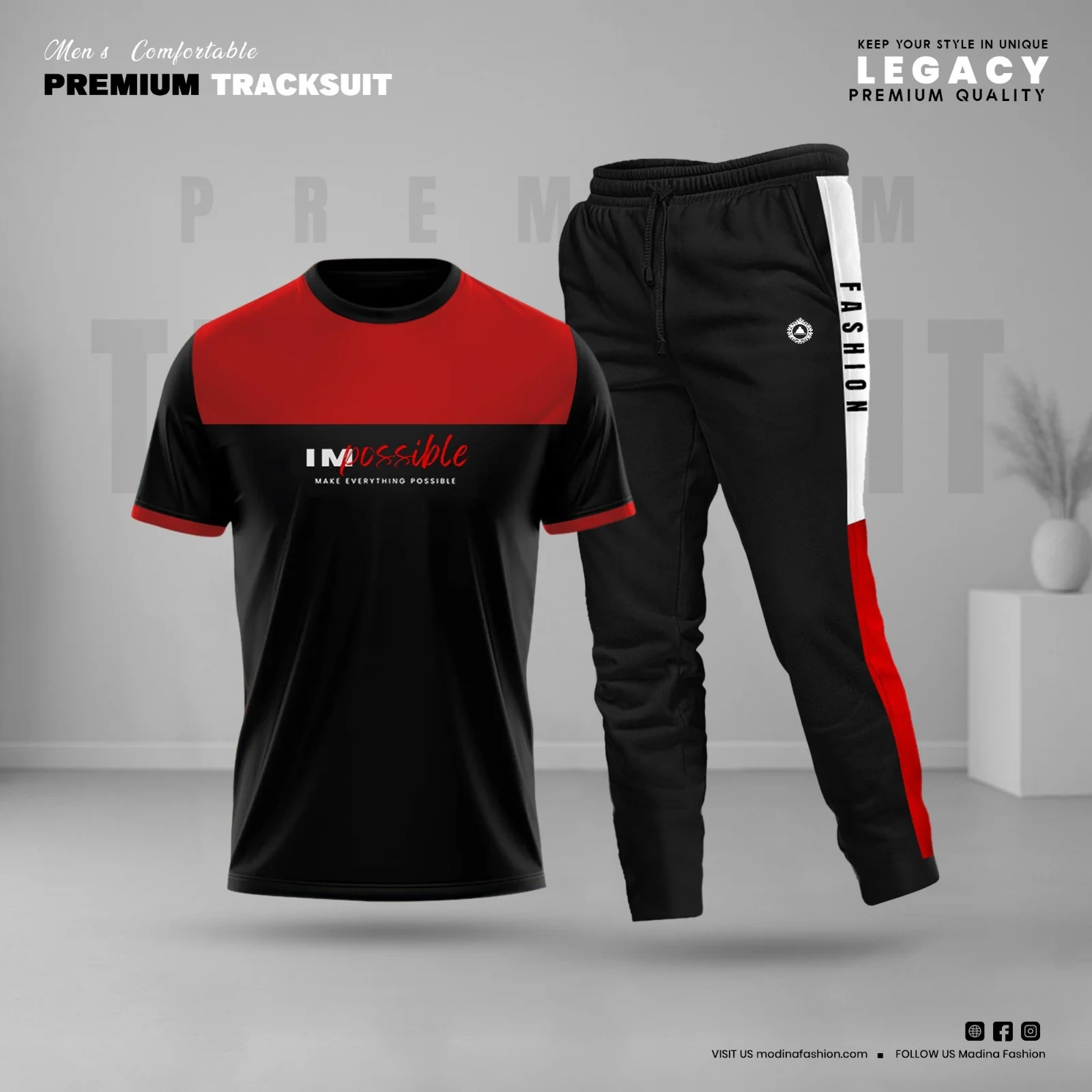 Stylish Sports Track Suit 2 pcs full Set