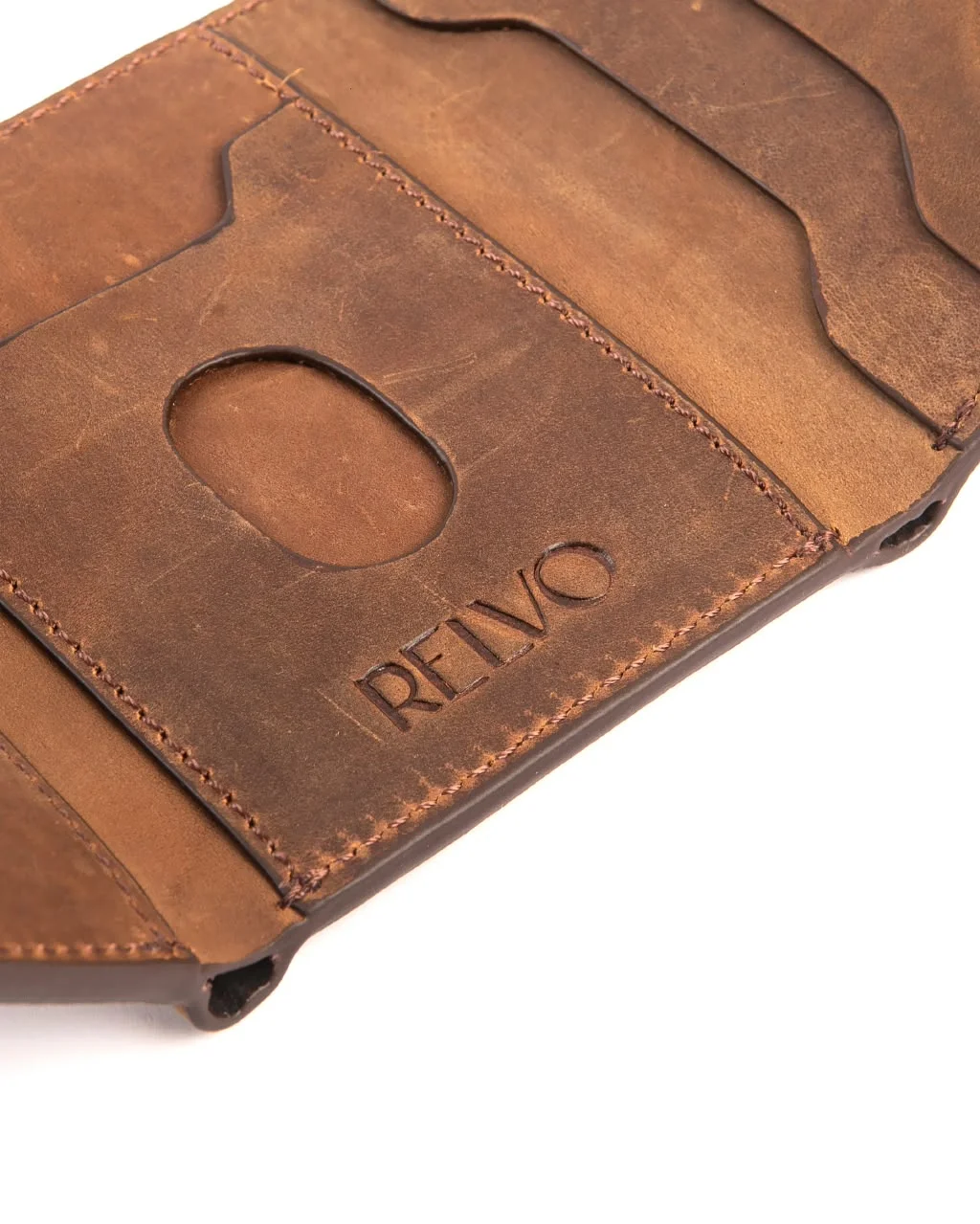 Vintage Oil Pull-Up Leather Wallet | Tri-Fold Vintage Oil Pull-Up Leather Wallet | Tri-Fold