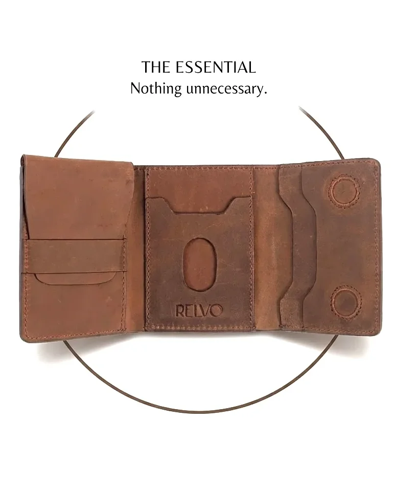 Vintage Oil Pull-Up Leather Wallet | Tri-Fold