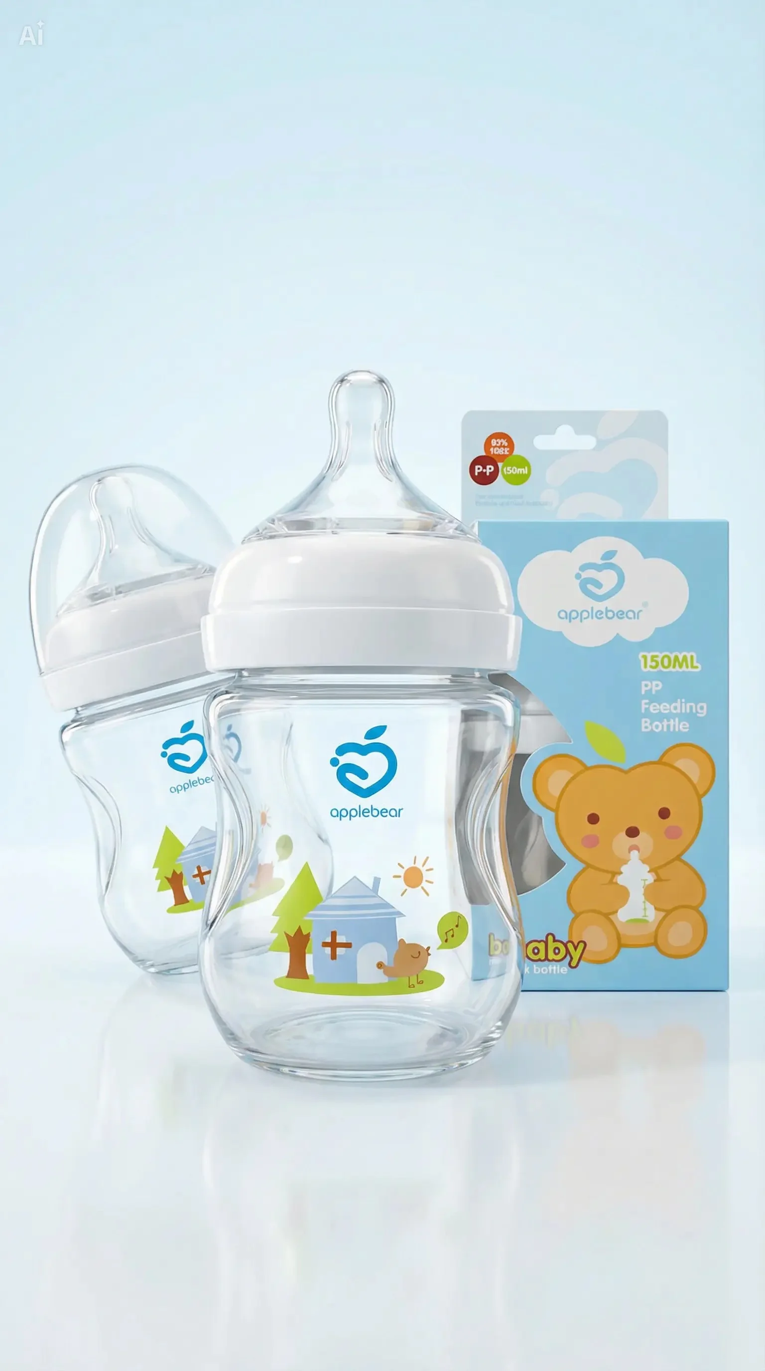 Applebear Wide Neck PP Plastic Feeding Bottle