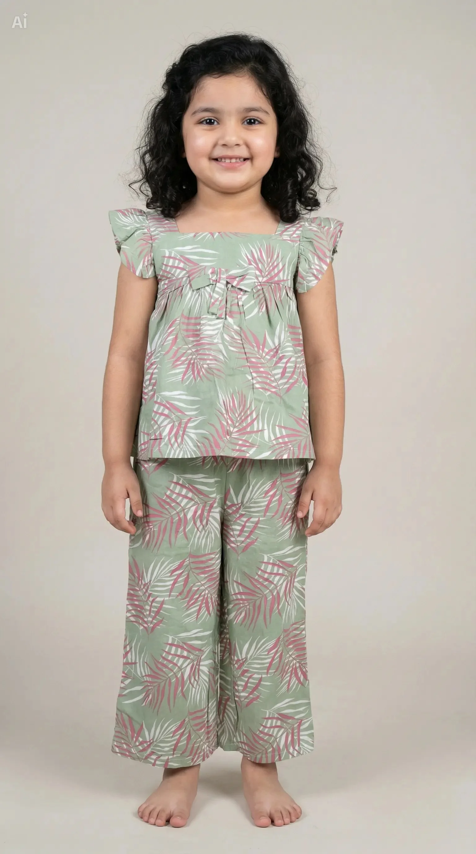 Sleeveless Soft Linen Cotton Two-Piece Summer Set for Baby Girls  স্লিভলেস সফট লিনেন কটন টু পিস সেট