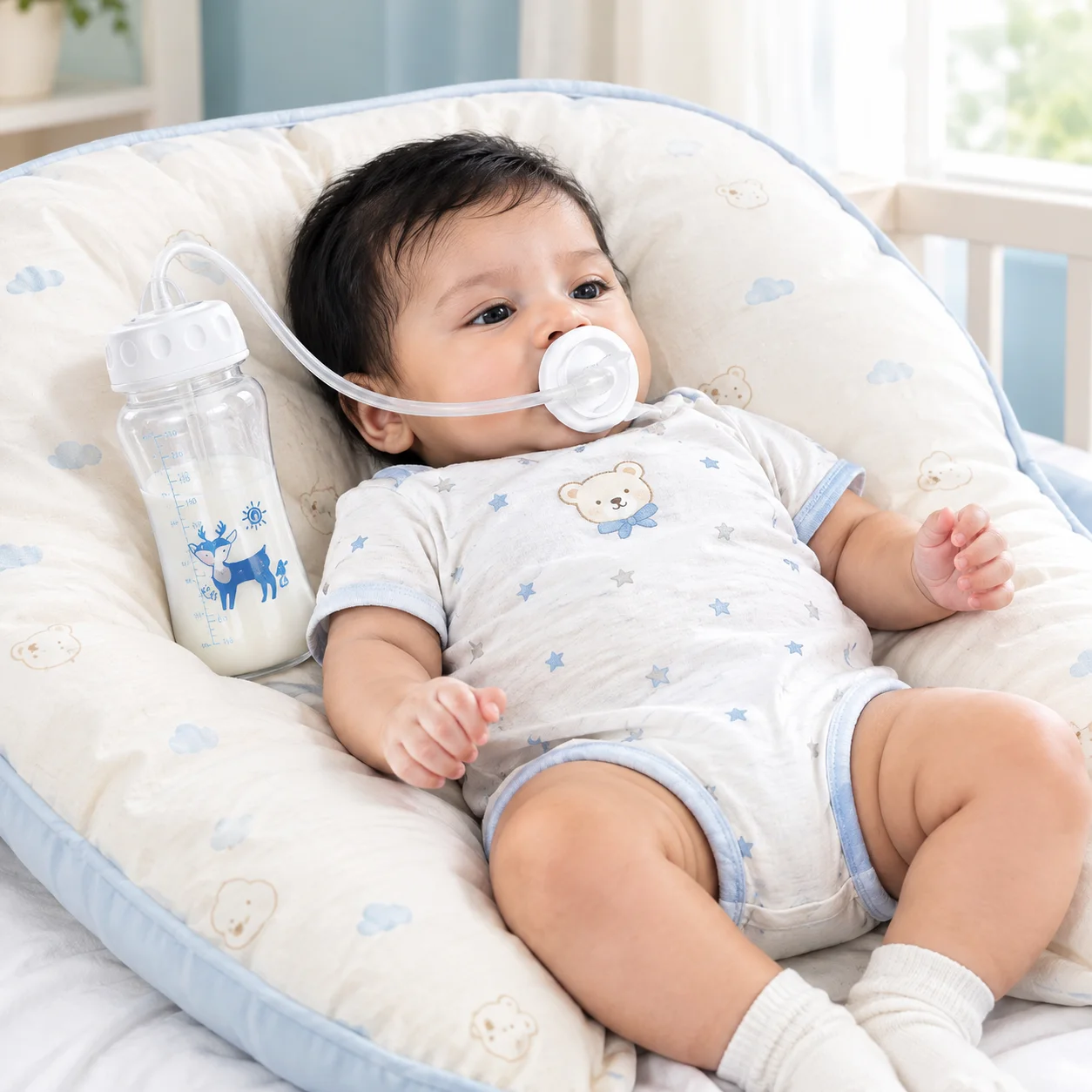 Hands-Free Baby PP Feeding Bottle