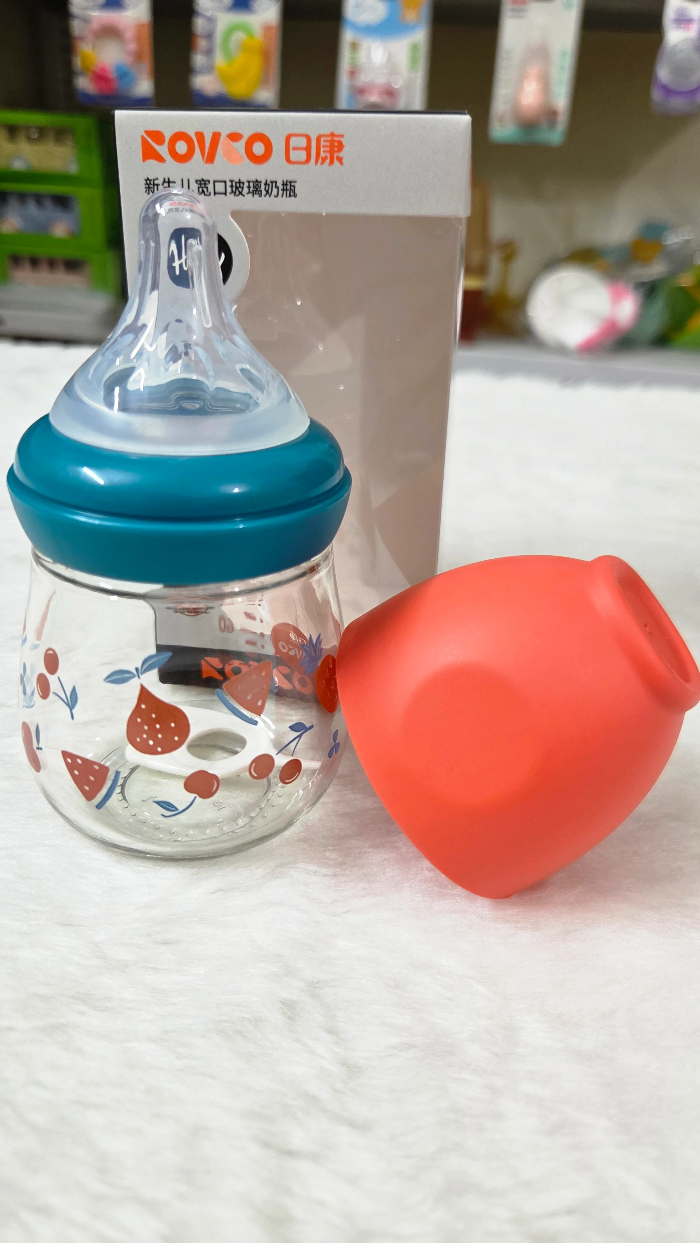 Rovco Anti Colic Wide Neck Glass Feeder 150ml Feeding Bottle