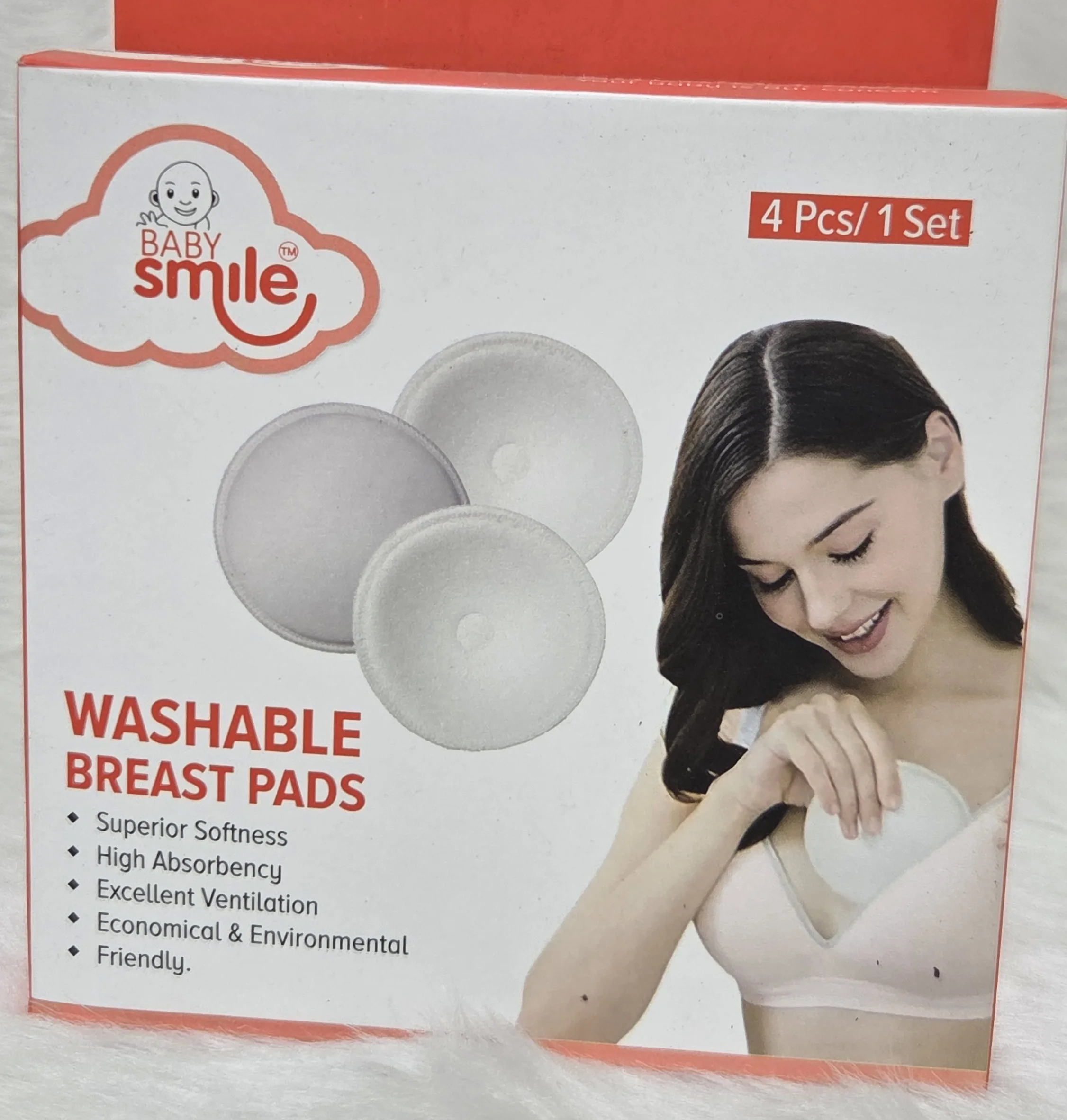 Baby Smile Washable Breast Pad Nursing Pad (4 Pcs)