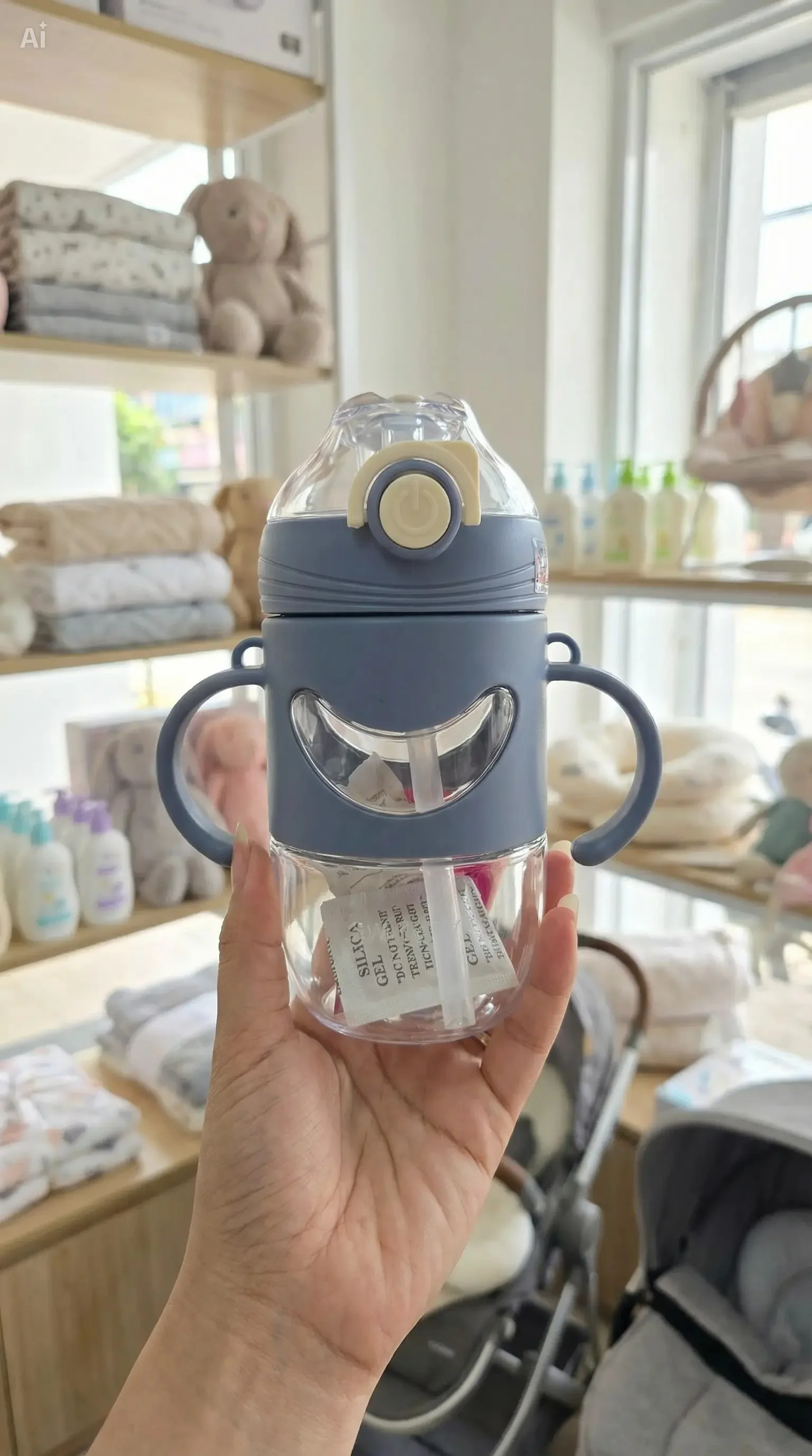 Imported Premium Baby Training Straw Bottle with Handle (420ml) Imported Premium Baby Training Straw Bottle with Handle (420ml)