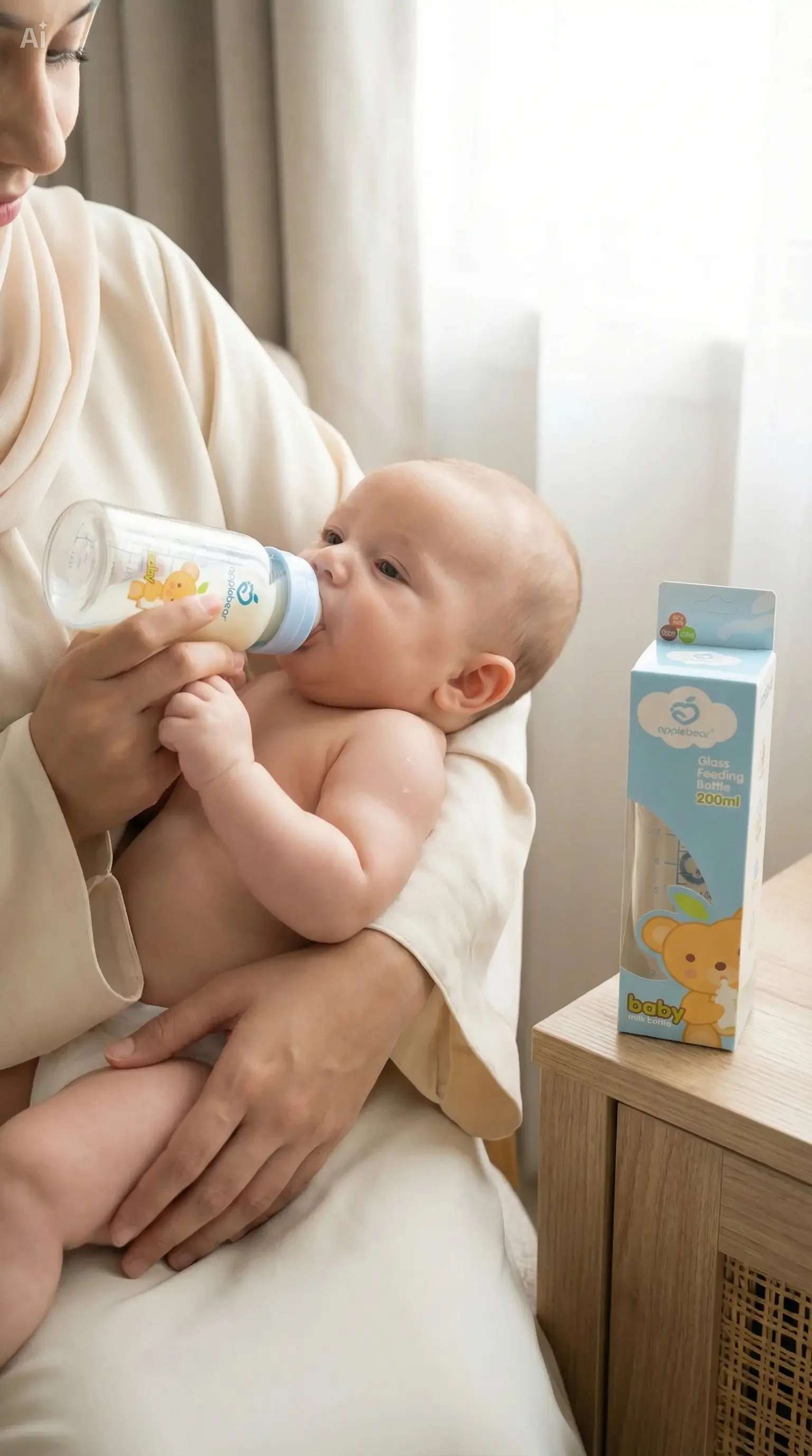 Applebear Glass Feeding Bottle Applebear Glass Feeding Bottle