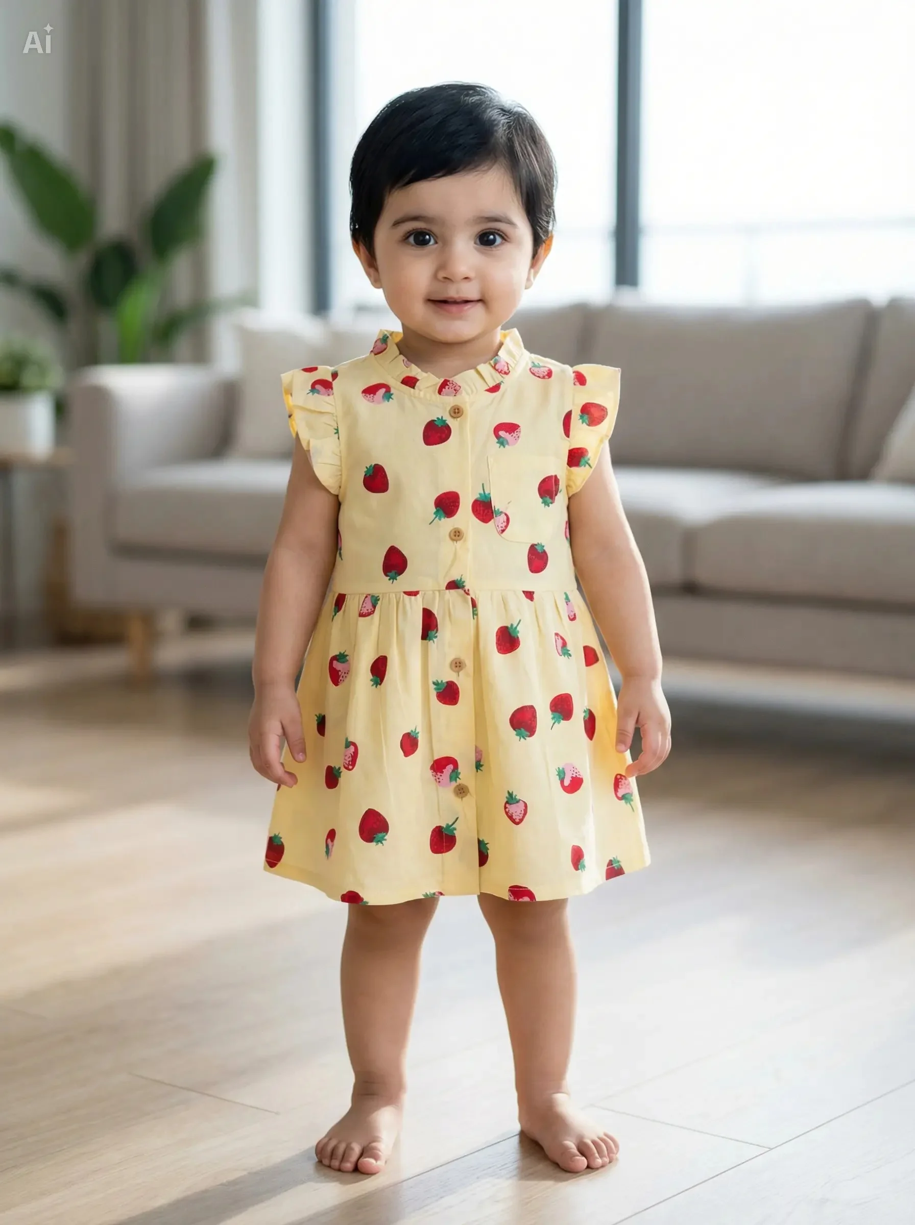 Pure Cotton Lightweight Summer Frock for Baby Girls (5 Months – 4 Years) পিউর কটন সামার ফ্রক