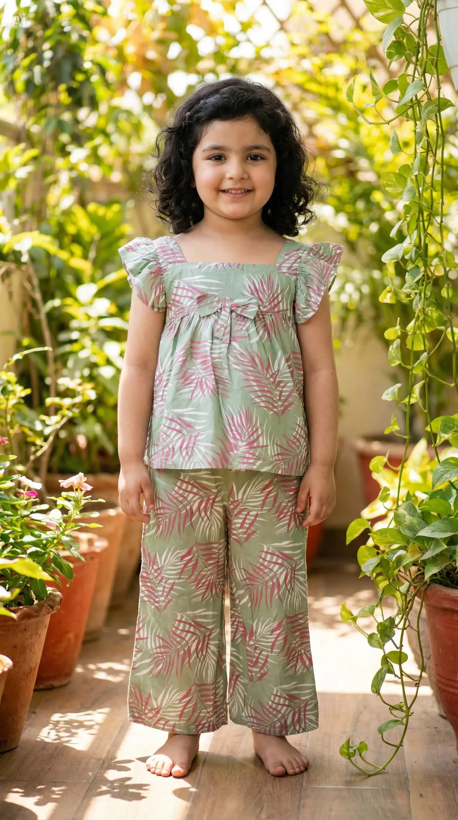 Sleeveless Soft Linen Cotton Two-Piece Summer Set for Baby Girls  স্লিভলেস সফট লিনেন কটন টু পিস সেট