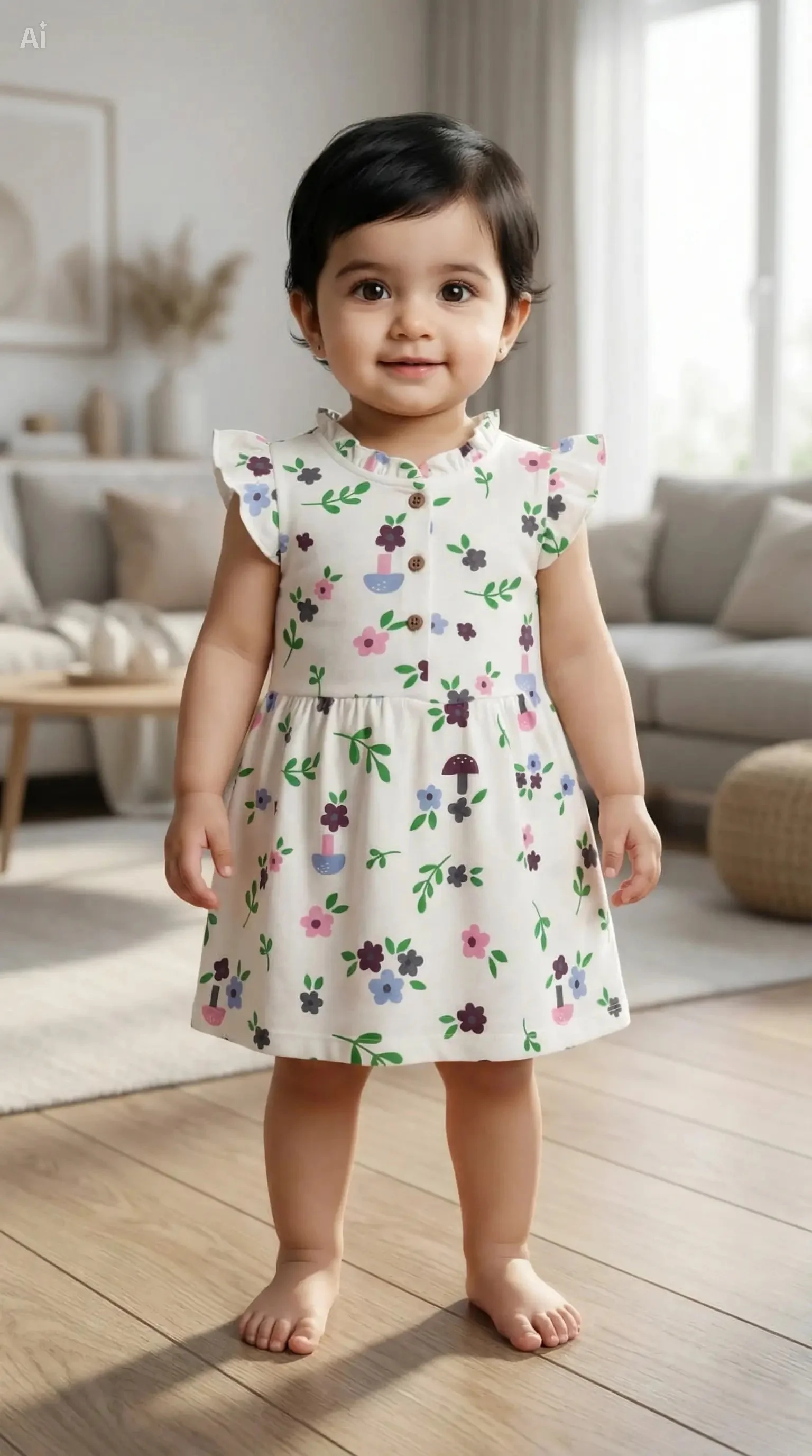 Knit Cotton Ultra Soft Single Frock for Baby Girls (5 Months – 4 Years) নিট কটন সফট সিঙ্গেল ফ্রক