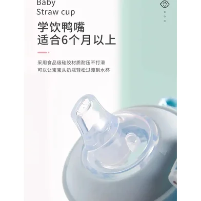 Premium Duckbill Baby Training Straw Bottle with Handle (300ml Premium Duckbill Baby Training Straw Bottle with Handle (300ml