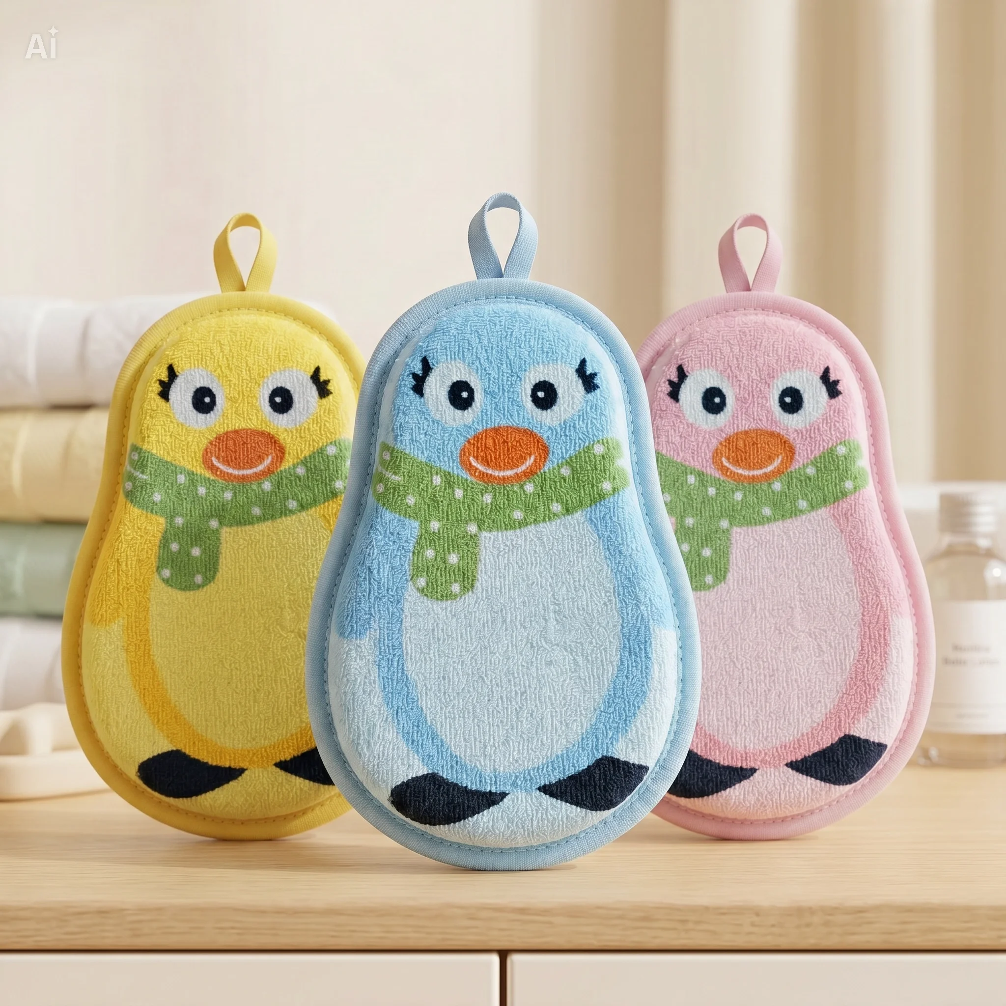 Babyhug Penguin Shaped Bath Sponge / Loofah
