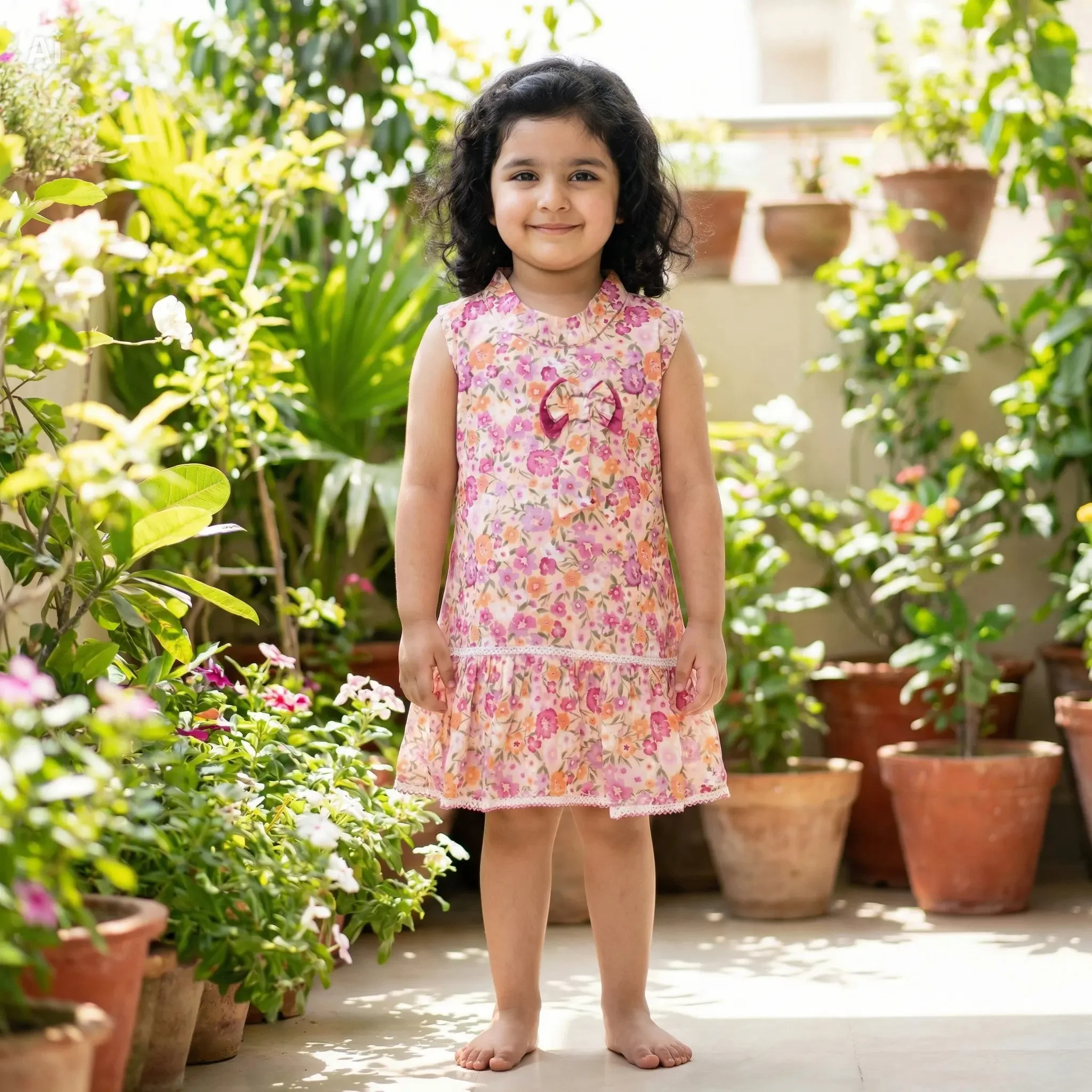 Sleeveless Premium Soft Round Kurti for Baby Girls (2–8 Years) স্লিভলেস প্রিমিয়াম সফট কুর্তি