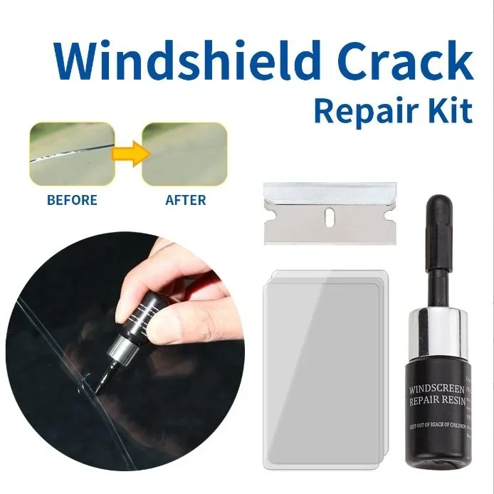 Car Glass Nano Repair Fluid Kit Cracked Car Restore Tool Windshield Repair Kit Resin Wind Shield DIY Auto Glass Repair Set Glass Corrector Shatter Repair Glue for Cars