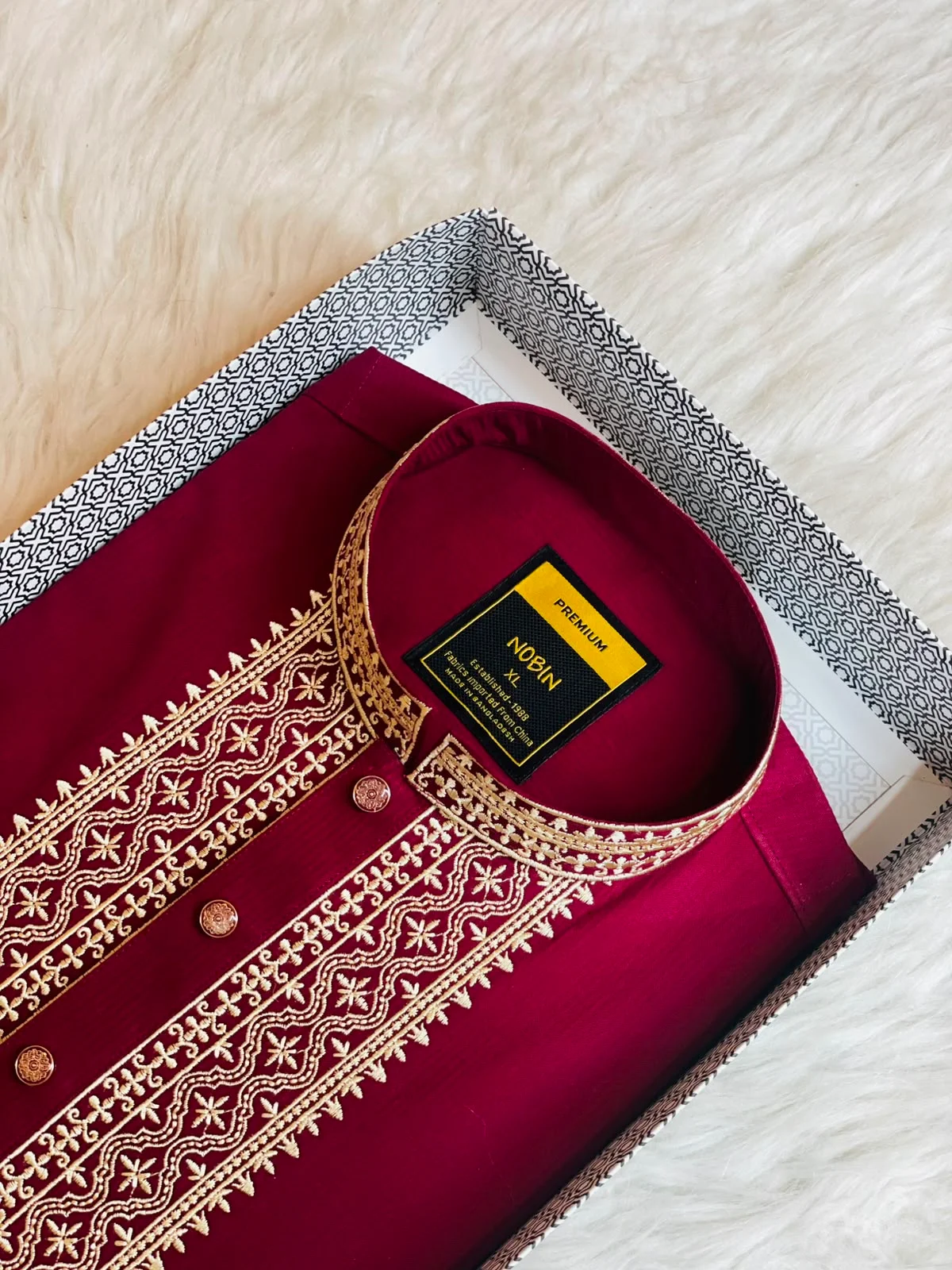 100% Cotton Embroidered Panjabi 990C1 - pos test