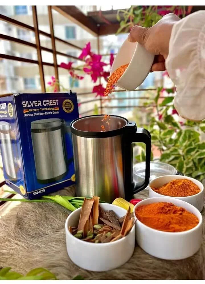 Silver Crest Stainless Steel Electric Grinder - সাথে মশলার বাটি ফ্রি Silver Crest Stainless Steel Electric Grinder - সাথে মশলার বাটি ফ্রি