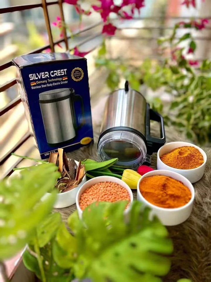 Silver Crest Stainless Steel Electric Grinder - সাথে মশলার বাটি ফ্রি Silver Crest Stainless Steel Electric Grinder - সাথে মশলার বাটি ফ্রি