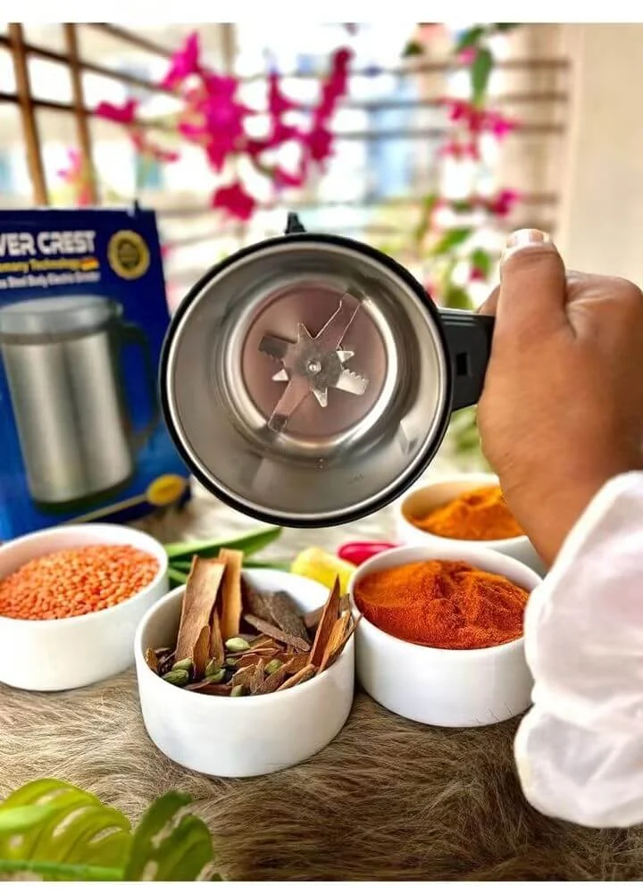 Silver Crest Stainless Steel Electric Grinder - সাথে মশলার বাটি ফ্রি Silver Crest Stainless Steel Electric Grinder - সাথে মশলার বাটি ফ্রি