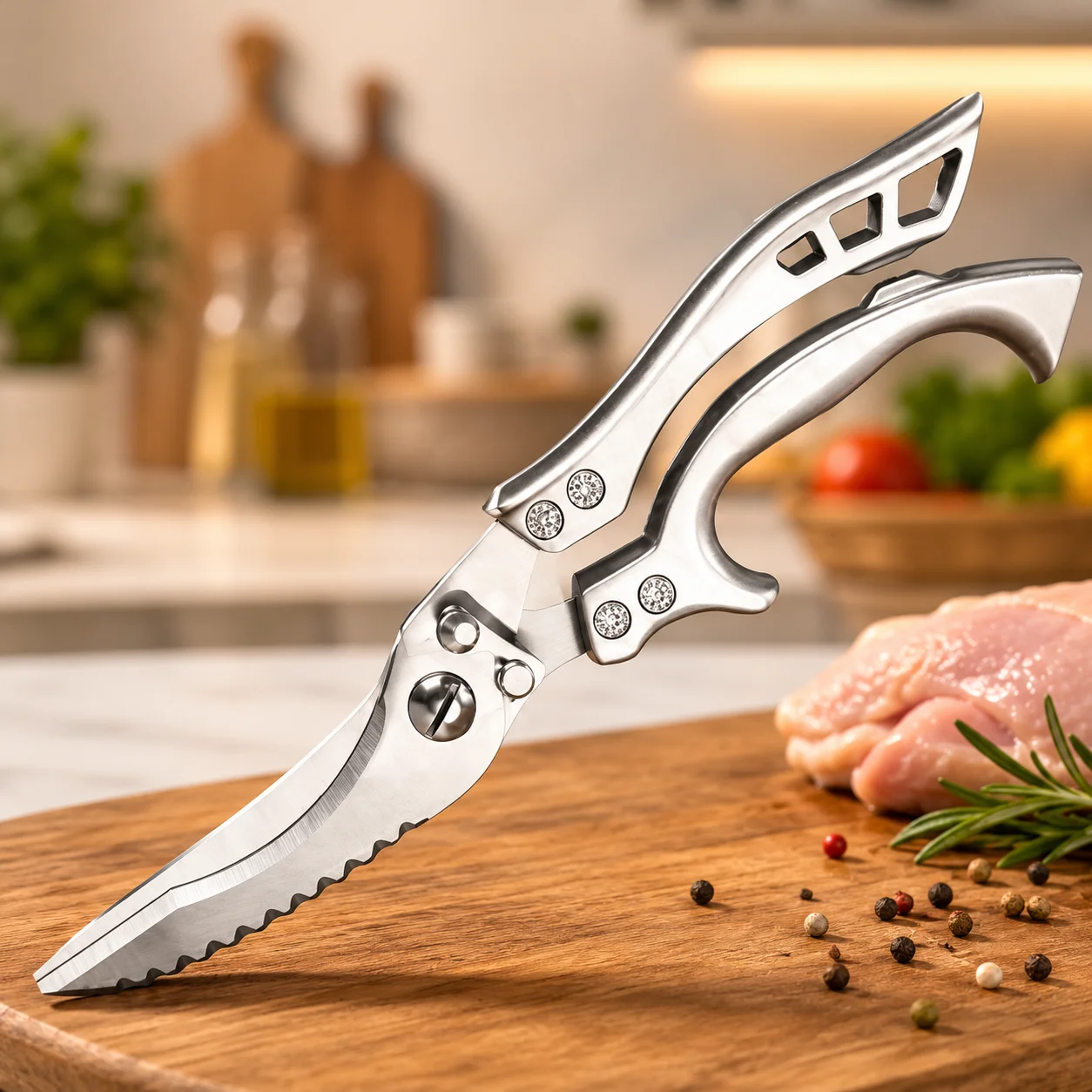 Heavy Duty Stainless Steel Kitchen Scissors | Multi-Functional Chicken Bone Cutting Shears Heavy Duty Stainless Steel Kitchen Scissors | Multi-Functional Chicken Bone Cutting Shears