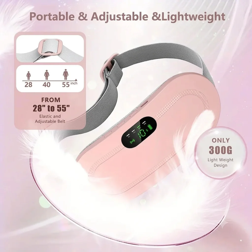 Heating pad for Period Cramps & Vibration sliming Massage bel - Pink Heating pad for Period Cramps & Vibration sliming Massage bel - Pink