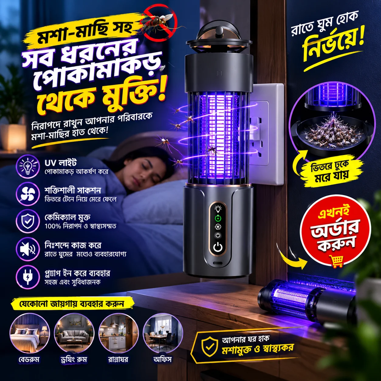 Electric mosquito killer lamp