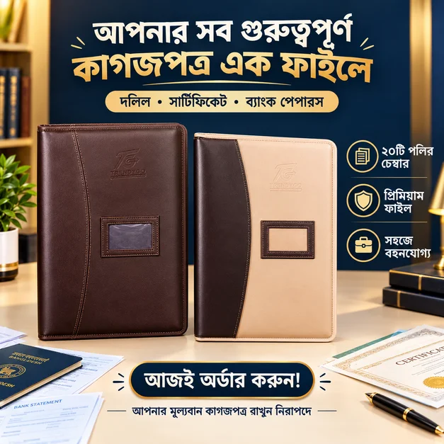 ফাইল ওরগানাইজার ২০ পেইজ চকলেট এবং মালটি  কালার ২টি Combo Pack