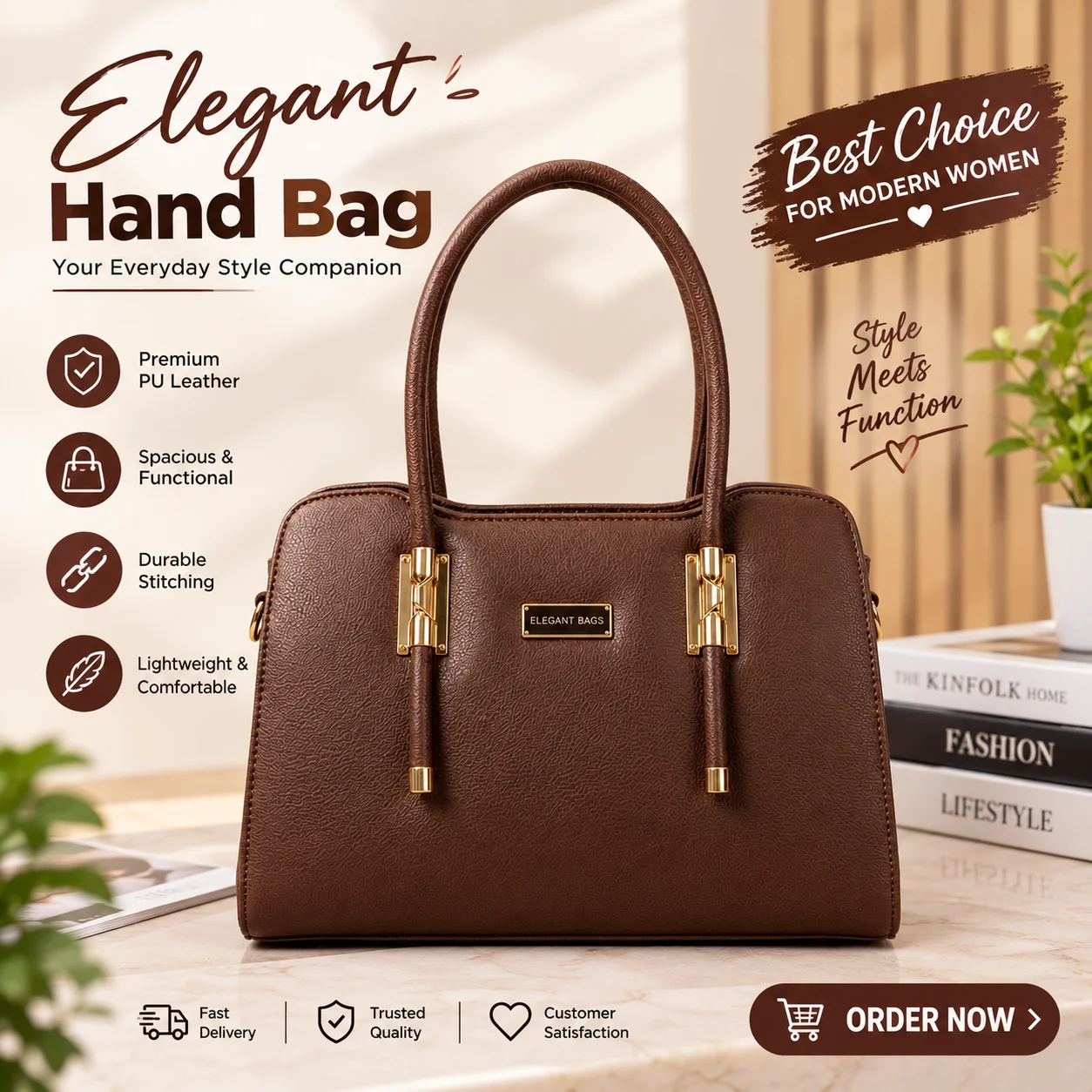 Ladies Bag Brown Color