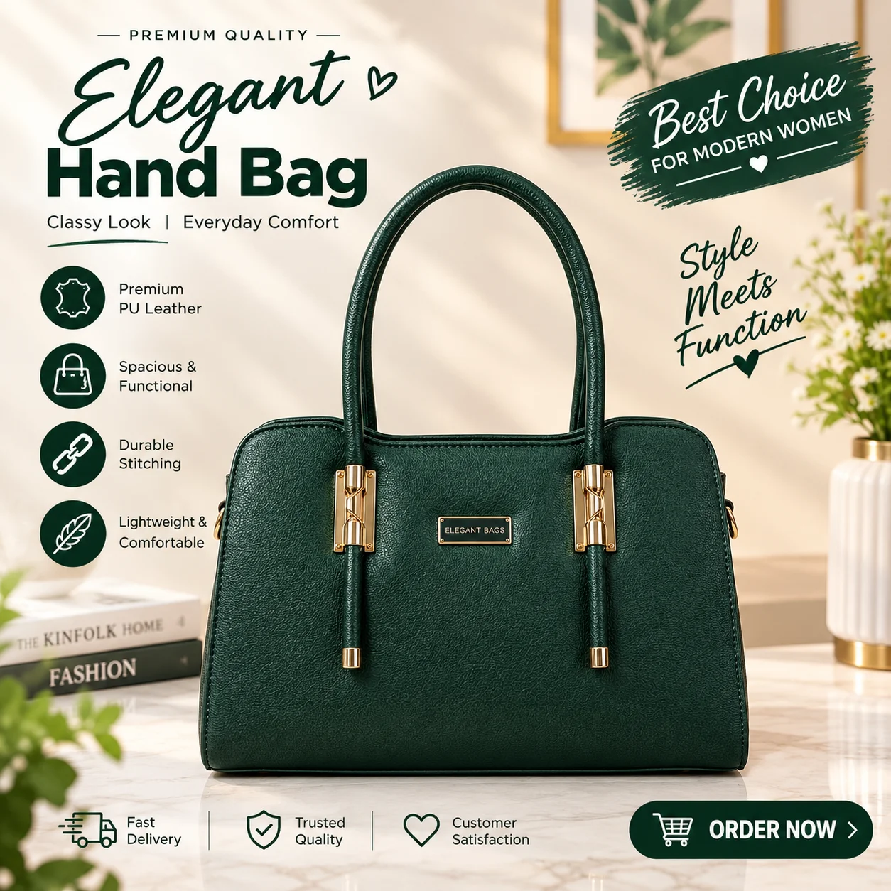 Ladies Bag Green Color