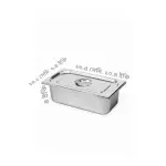 GN 1/4 Depth= 4") স্টেইনলেস স্টিল ফুড স্টোরেজ ট্রে (Gastronorm Pan) – ঢাকনাসহ GN 1/4 Depth= 4") স্টেইনলেস স্টিল ফুড স্টোরেজ ট্রে (Gastronorm Pan) – ঢাকনাসহ