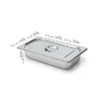 GN 1/3 Depth= 2.5" Stainless Steel Food Storage Tray (Gastronorm Pan) – with Lid GN 1/3 Depth= 2.5" Stainless Steel Food Storage Tray (Gastronorm Pan) – with Lid