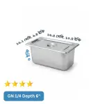 GN 1/4 Depth= 6" Gastronorm Pan