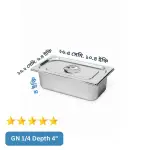 GN 1/4 Depth= 4") স্টেইনলেস স্টিল ফুড স্টোরেজ ট্রে (Gastronorm Pan) – ঢাকনাসহ GN 1/4 Depth= 4") স্টেইনলেস স্টিল ফুড স্টোরেজ ট্রে (Gastronorm Pan) – ঢাকনাসহ