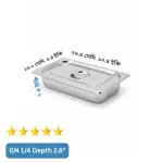 GN 1/4 Depth= 2.5") স্টেইনলেস স্টিল ফুড স্টোরেজ ট্রে (Gastronorm Pan) – ঢাকনাসহ