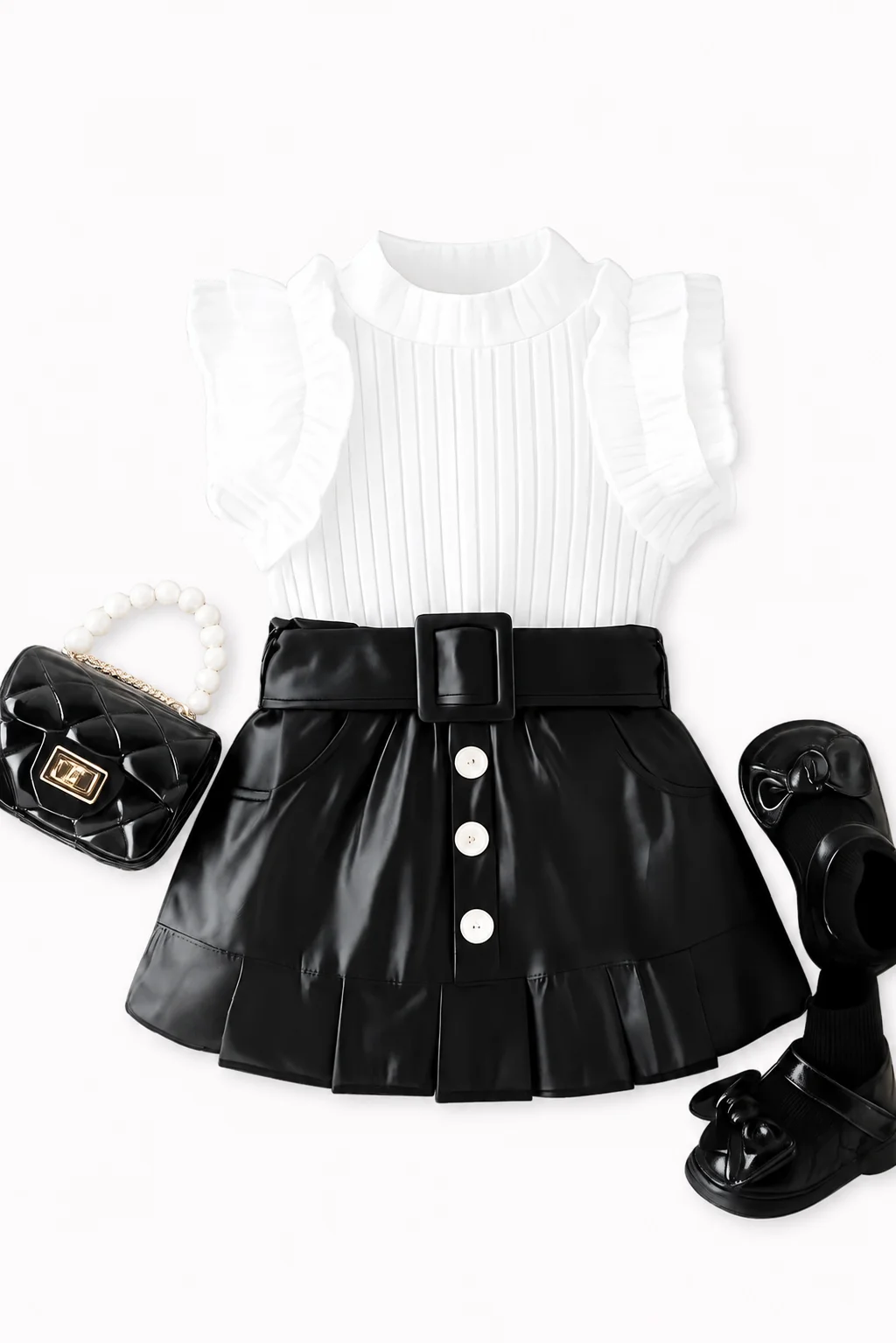 Baby summer 2 pieces suit (skirt top & belt)