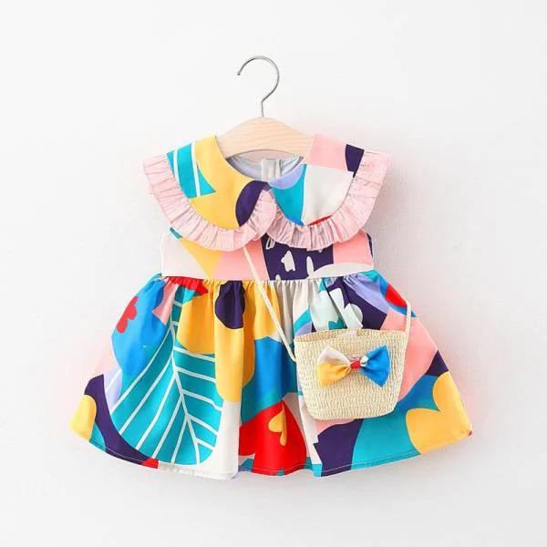 Pure Cotton Multicolored Baby Girl Frock 2