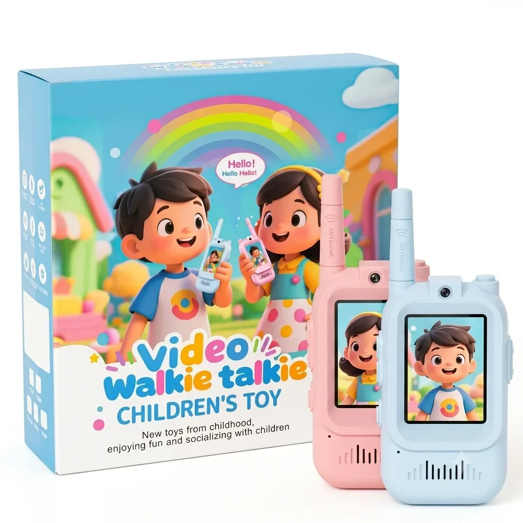 2Pcs Rechargeable Kids Video Walkie Talkie - বাচ্চাদের জন্য ভিডিও কলিংসহ মজার ওয়াকি-টকি