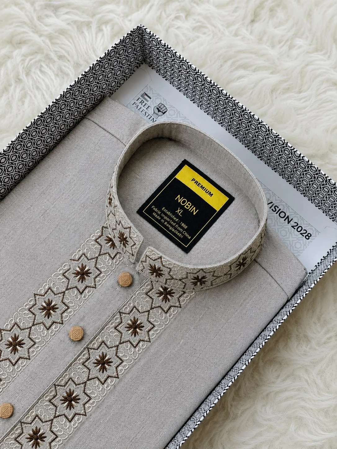 Fine Cotton Embroidery Panjabi - 02