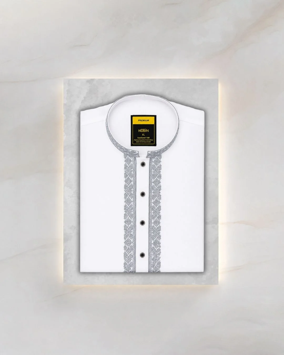 White Embroidered Panjabi - 04 White Embroidered Panjabi - 04