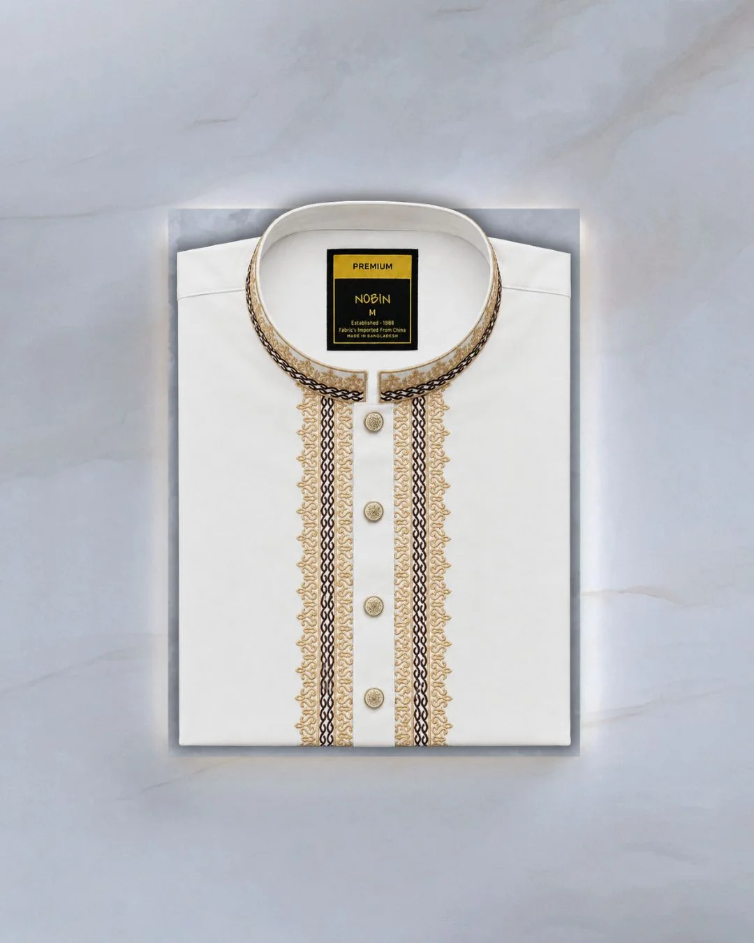 White Embroidery Panjabi - 27 White Embroidery Panjabi - 27