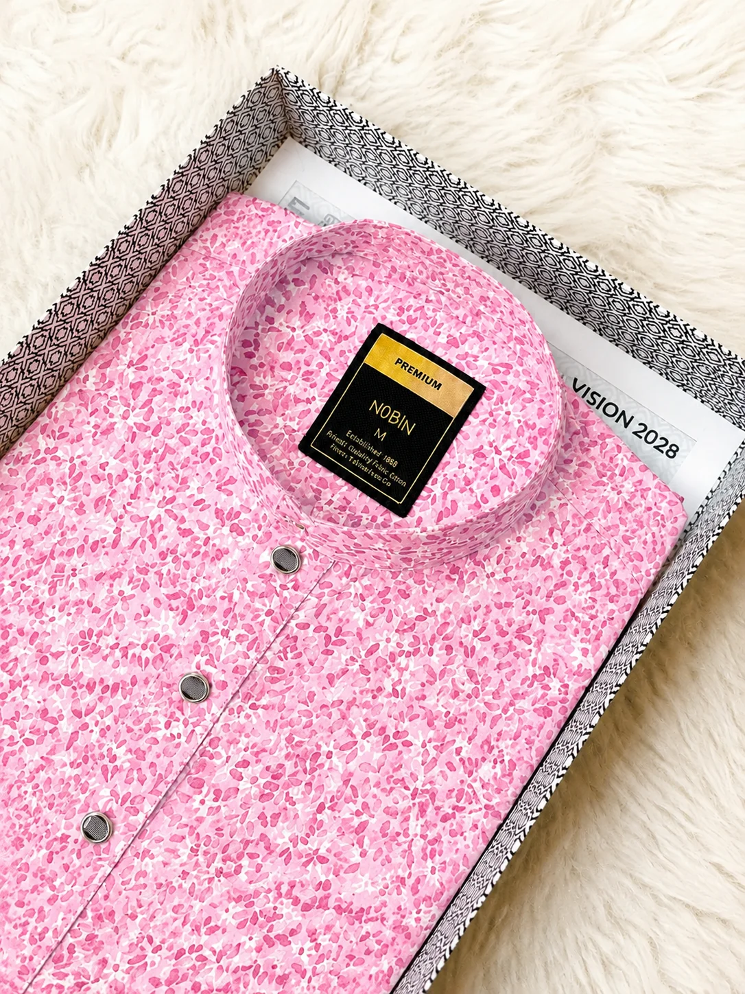 Premium Burberry Print Cotton Panjabi-01