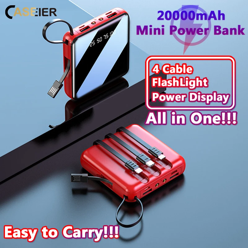 20000 MAH Powerbank with LED Display and All in One Cable set-000679 20000 MAH Powerbank with LED Display and All in One Cable set-000679