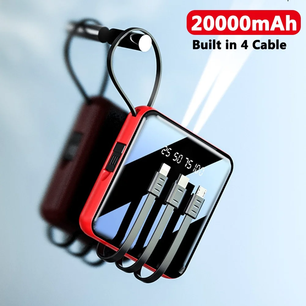 20000 MAH Powerbank with LED Display and All in One Cable set-000679 20000 MAH Powerbank with LED Display and All in One Cable set-000679
