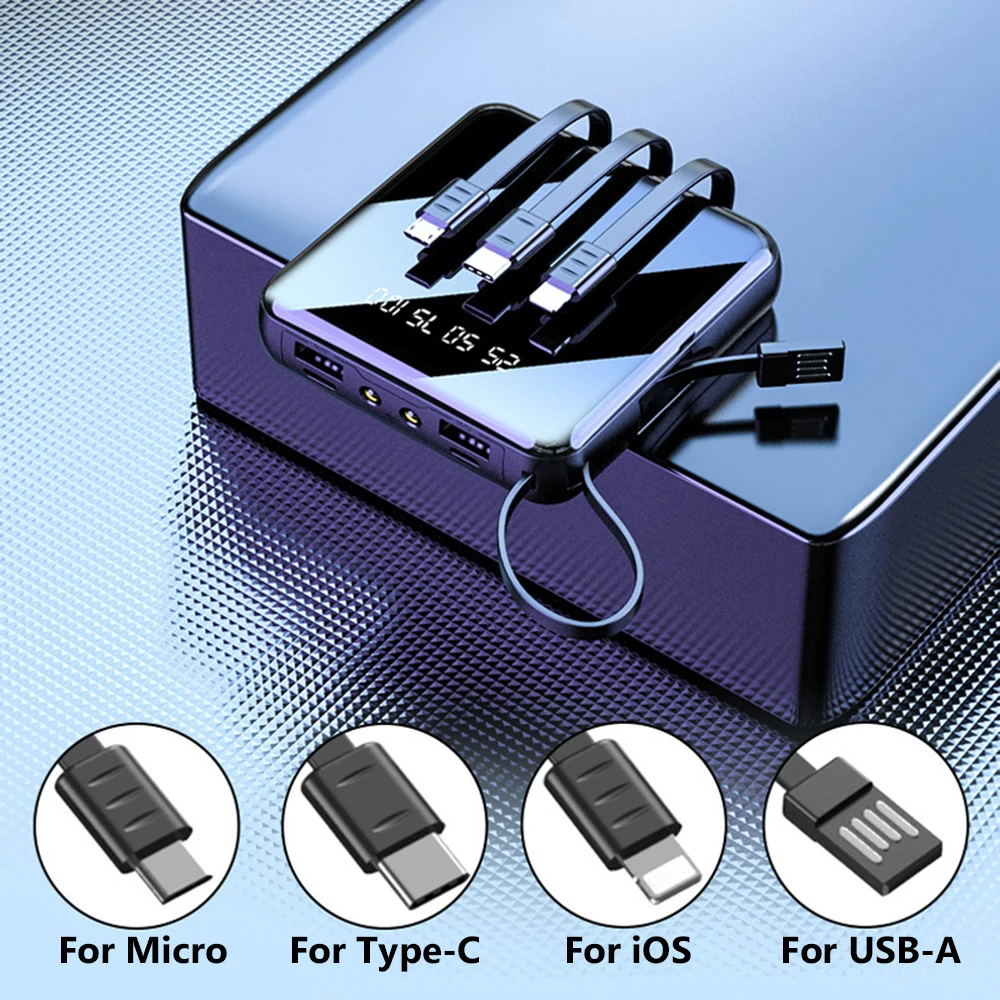 20000 MAH Powerbank with LED Display and All in One Cable set-000679 20000 MAH Powerbank with LED Display and All in One Cable set-000679