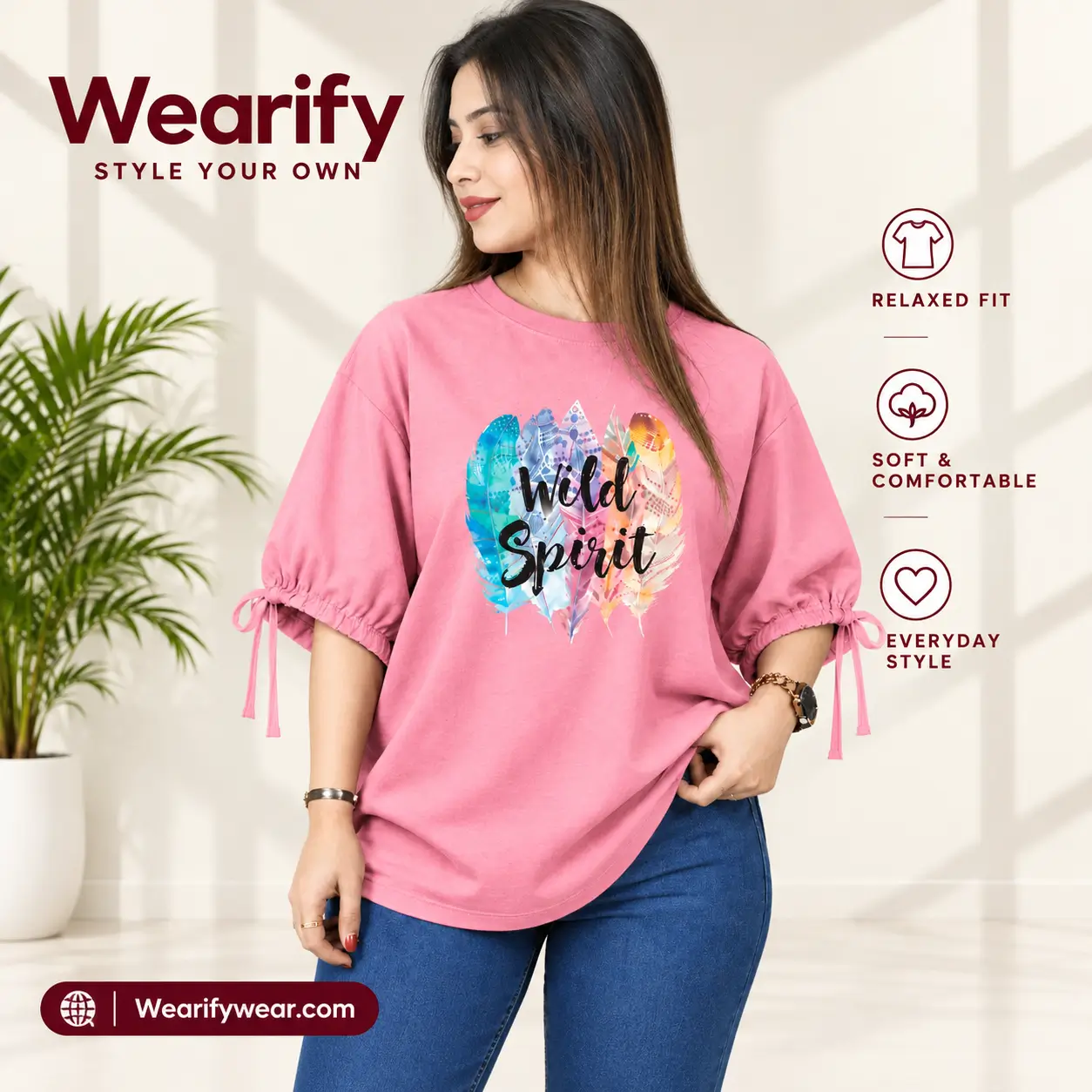 Women’s Oversized Two Hand Lace Totally Unique Wild Pink | TREE
