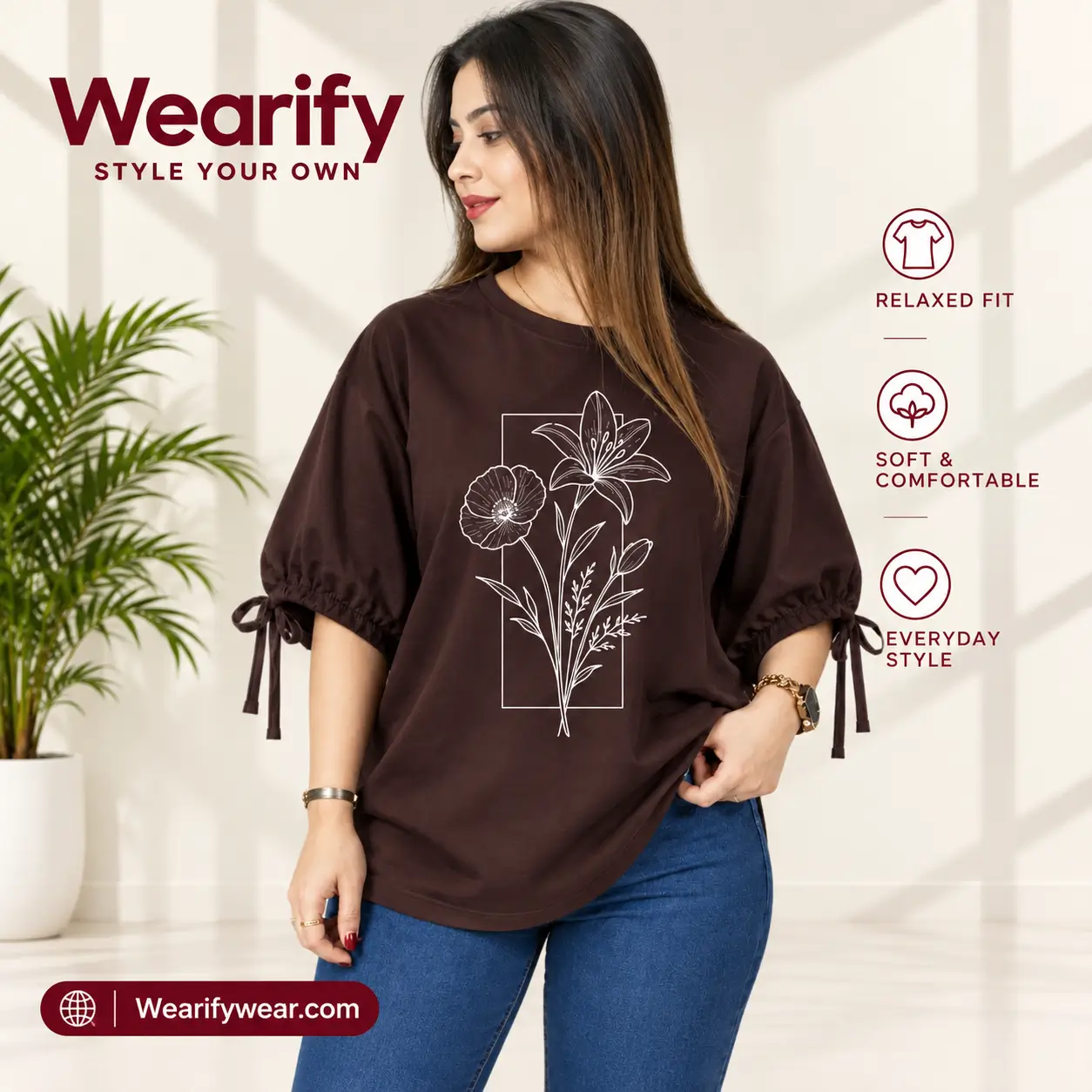 Women’s Oversized Two Hand Lace Totally Unique Flower Coffee | TREE