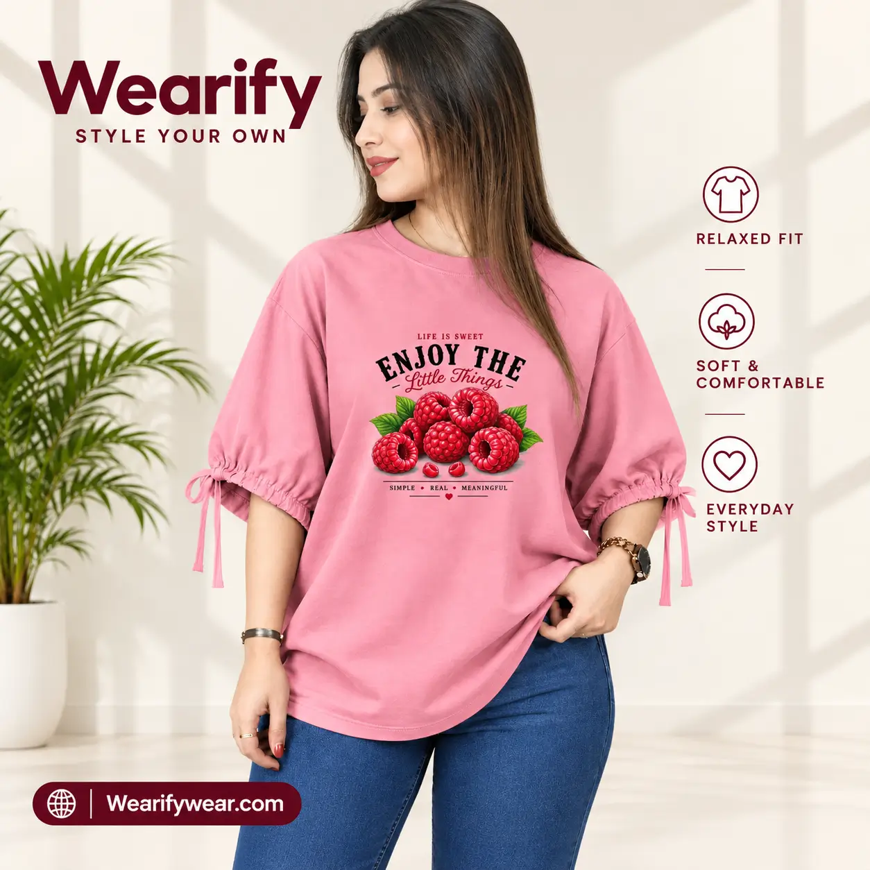 Women’s Oversized Two Hand Lace Totally Unique Enjoy The Pink | TREE