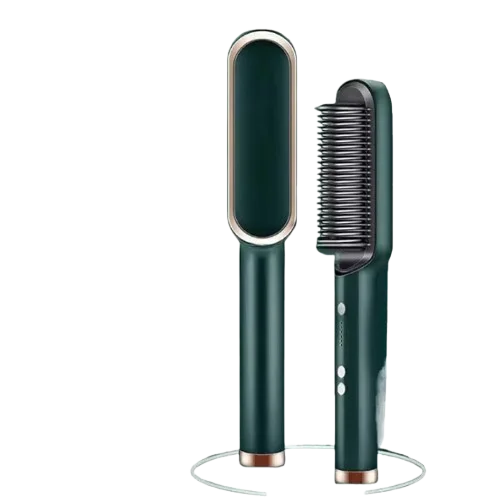 Dual-Use Forest Green Metal Ceramic Hair Straightener Curler with LED Display Negative Ion Volumizing Household Electric Heater Dual-Use Forest Green Metal Ceramic Hair Straightener Curler with LED Display Negative Ion Volumizing Household Electric Heater