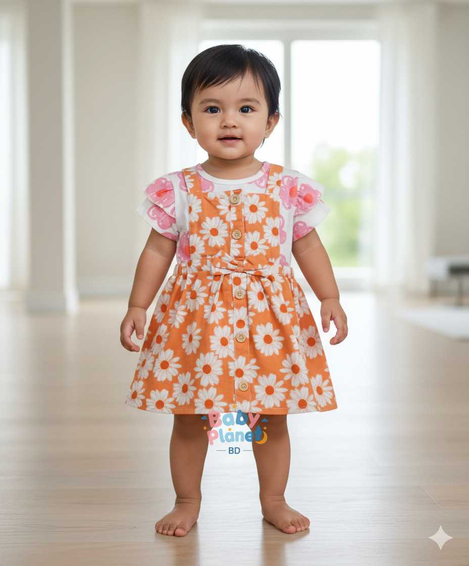 Soft Printed Knitted Girl Romper