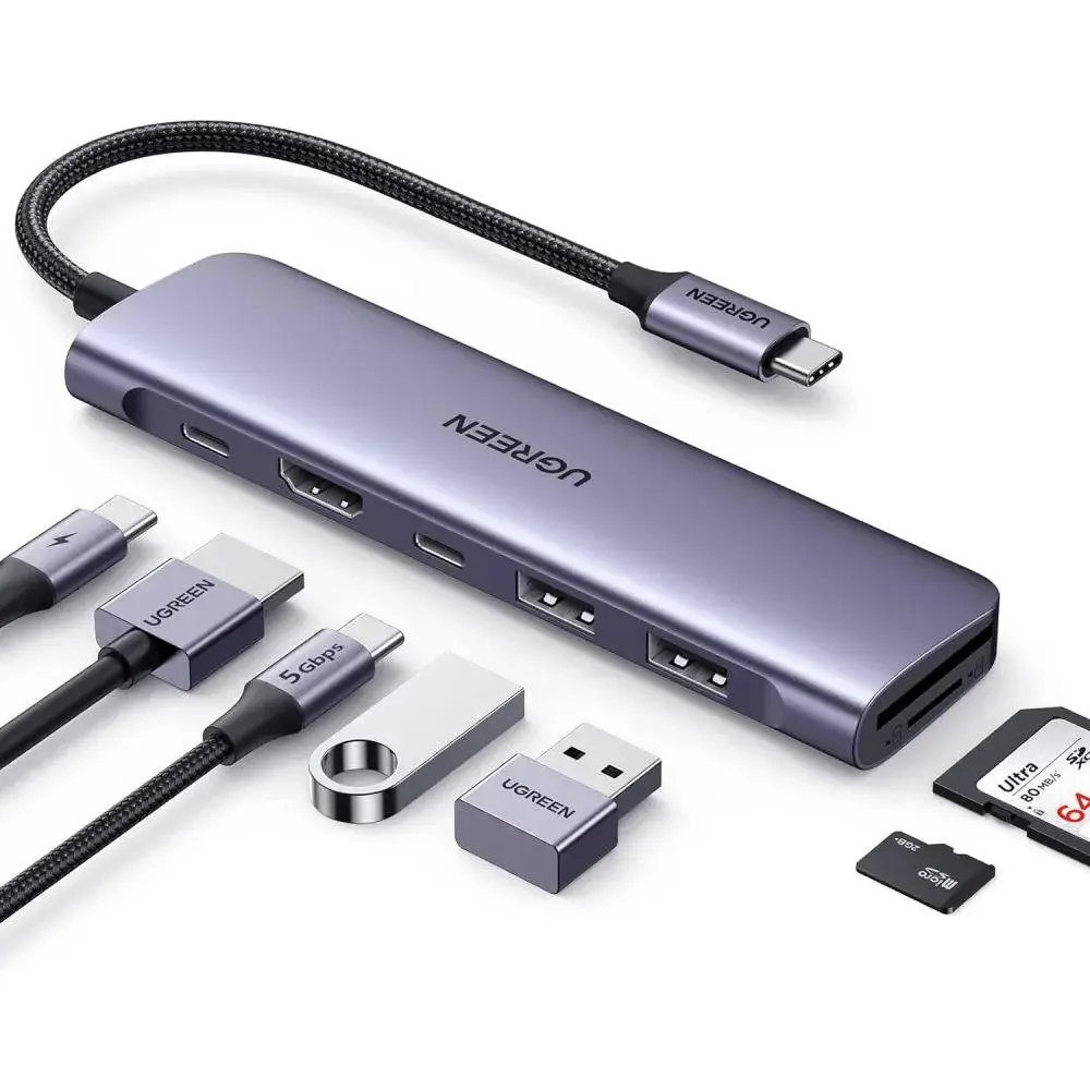 UGREEN CM195 7-in-1 USB-C Hub with 4K HDMI 100W Power Delivery and 5Gbps Data Transfer UGREEN CM195 7-in-1 USB-C Hub with 4K HDMI 100W Power Delivery and 5Gbps Data Transfer