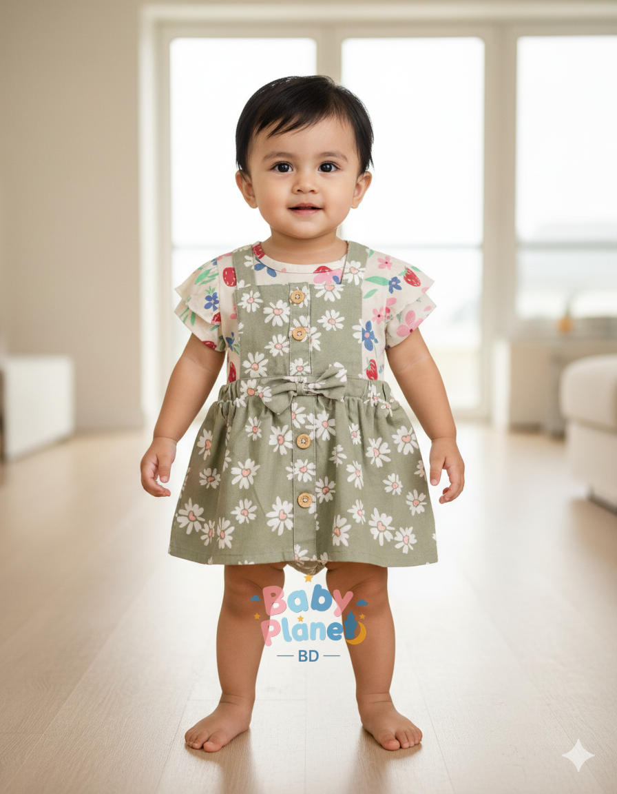 Soft Printed Knitted Girl Romper